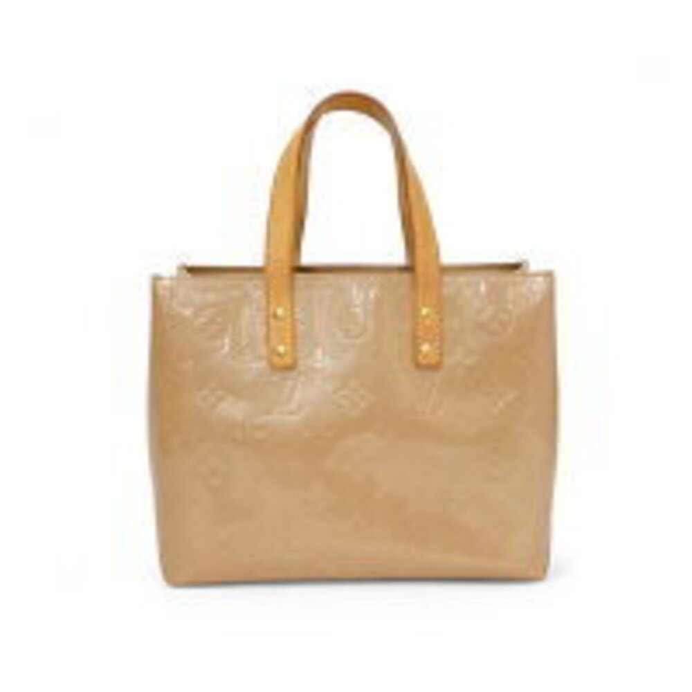 Louis Vuitton Vernis Patent Reed Handbag Tote Bag Leather Noisette Beige
